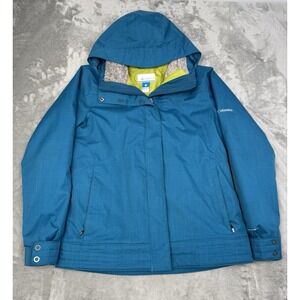 Columbia Interchange Jacket Womens Large Blue Winter Coat 3 In 1 Outdoors Parka